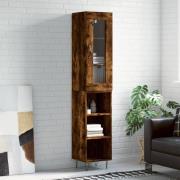 vidaXL Highboard røkt eik 34,5x34x180 cm konstruert tre