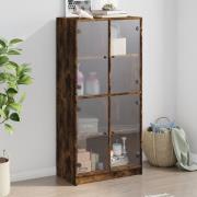 vidaXL Highboard med dører røkt eik 68x37x142 cm konstruert tre