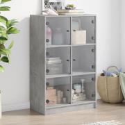 vidaXL Highboard med dører betonggrå 68x37x109 cm konstruert tre