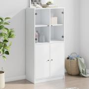 vidaXL Highboard med dører hvit 68x37x142 cm konstruert tre