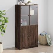 vidaXL Highboard med dører brun eik 68x37x142 cm konstruert tre