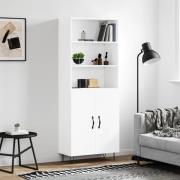 vidaXL Highboard hvit 69,5x34x180 cm konstruert tre