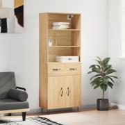 vidaXL Highboard sonoma eik 69,5x34x180 cm konstruert tre