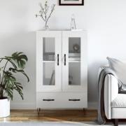 vidaXL Highboard høyglans hvit 69,5x31x115 cm konstruert tre