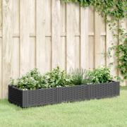 vidaXL Plantekasse med plugger svart 125x40x28,5 cm PP