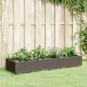 vidaXL Plantekasse med plugger brun 125x40x28,5 cm PP