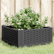 vidaXL Plantekasse med plugger svart 42,5x42,5x28,5 cm PP