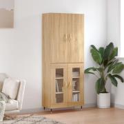 vidaXL Highboard sonoma eik 69,5x34x180 cm konstruert tre