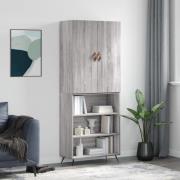 vidaXL Highboard grå sonoma 69,5x34x180 cm konstruert tre