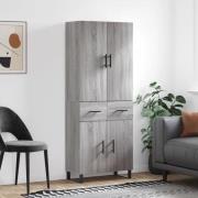 vidaXL Highboard grå sonoma 69,5x34x180 cm konstruert tre