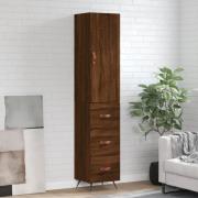 vidaXL Highboard brun eik 34,5x34x180 cm konstruert tre