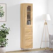 vidaXL Highboard sonoma eik 34,5x34x180 cm konstruert tre