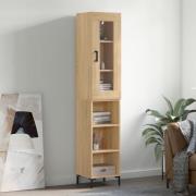 vidaXL Highboard sonoma eik 34,5x34x180 cm konstruert tre