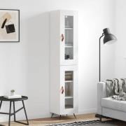 vidaXL Highboard høyglans hvit 34,5x34x180 cm konstruert tre