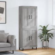 vidaXL Highboard grå sonoma 69,5x34x180 cm konstruert tre