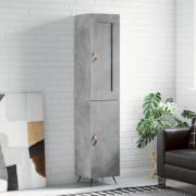 vidaXL Highboard betonggrå 34,5x34x180 cm konstruert tre