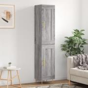 vidaXL Highboard grå sonoma 34,5x34x180 cm konstruert tre