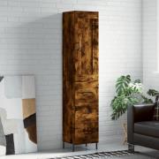 vidaXL Highboard røkt eik 34,5x34x180 cm konstruert tre