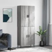 vidaXL Highboard grå sonoma 69,5x34x180 cm konstruert tre