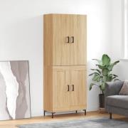 vidaXL Highboard sonoma eik 69,5x34x180 cm konstruert tre