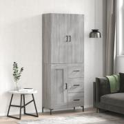 vidaXL Highboard grå sonoma 69,5x34x180 cm konstruert tre