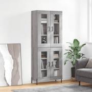 vidaXL Highboard grå sonoma 69,5x34x180 cm konstruert tre