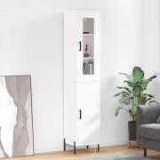 vidaXL Highboard høyglans hvit 34,5x34x180 cm konstruert tre