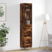 vidaXL Highboard røkt eik 34,5x34x180 cm konstruert tre