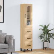 vidaXL Highboard sonoma eik 34,5x34x180 cm konstruert tre