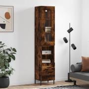 vidaXL Highboard røkt eik 34,5x34x180 cm konstruert tre