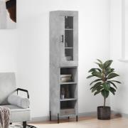 vidaXL Highboard betonggrå 34,5x34x180 cm konstruert tre