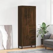 vidaXL Highboard brun eik 69,5x34x180 cm konstruert tre