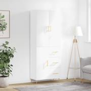 vidaXL Highboard hvit 69,5x34x180 cm konstruert tre