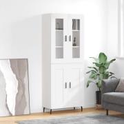 vidaXL Highboard hvit 69,5x34x180 cm konstruert tre