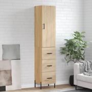 vidaXL Highboard sonoma eik 34,5x34x180 cm konstruert tre