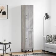 vidaXL Highboard grå sonoma 34,5x34x180 cm konstruert tre