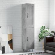 vidaXL Highboard betonggrå 34,5x34x180 cm konstruert tre