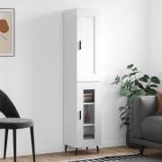 vidaXL Highboard høyglans hvit 34,5x34x180 cm konstruert tre