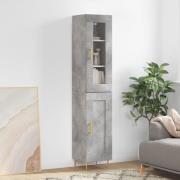 vidaXL Highboard betonggrå 34,5x34x180 cm konstruert tre