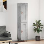 vidaXL Highboard betonggrå 34,5x34x180 cm konstruert tre