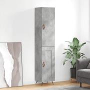 vidaXL Highboard betonggrå 34,5x34x180 cm konstruert tre