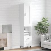 vidaXL Highboard høyglans hvit 34,5x34x180 cm konstruert tre