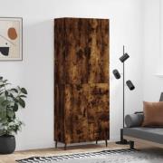 vidaXL Highboard røkt eik 69,5x34x180 cm konstruert tre