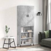 vidaXL Highboard betonggrå 69,5x34x180 cm konstruert tre