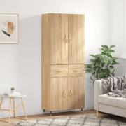 vidaXL Highboard sonoma eik 69,5x34x180 cm konstruert tre