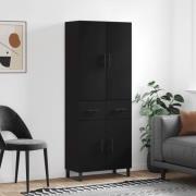 vidaXL Highboard svart 69,5x34x180 cm konstruert tre