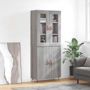 vidaXL Highboard grå sonoma 69,5x34x180 cm konstruert tre