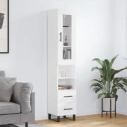 vidaXL Highboard hvit 34,5x34x180 cm konstruert tre