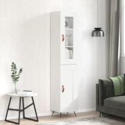 vidaXL Highboard høyglans hvit 34,5x34x180 cm konstruert tre