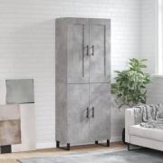 vidaXL Highboard betonggrå 69,5x34x180 cm konstruert tre